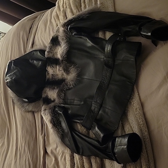 Fox Fur Leather Jacker - Picture 2 of 5